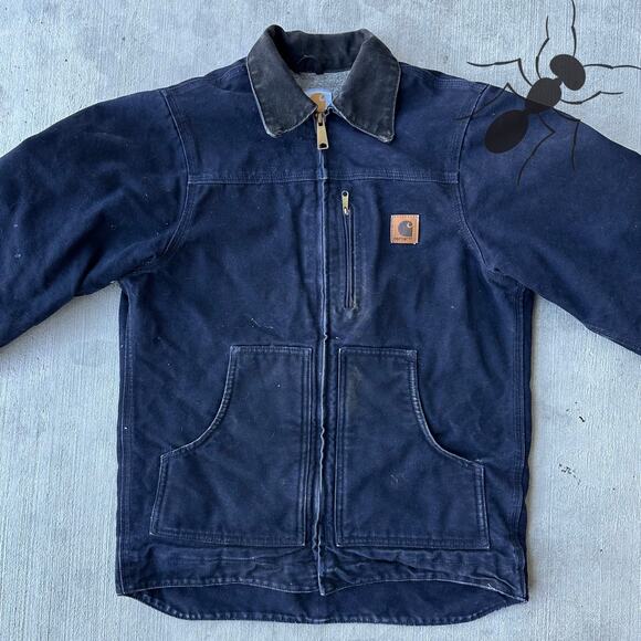 Vintage Y2K Carhartt YOUTH YC61 MDT blue chore work wear jacket - Picture 3 of 8